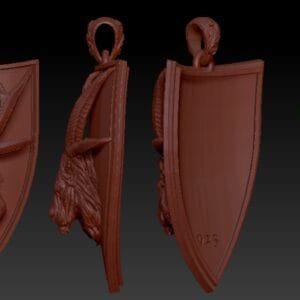 Bai Ze shield pendant custom-925 silver